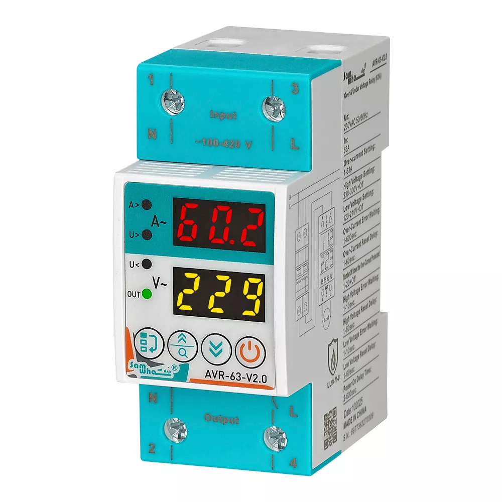 AVR-63-V2 Voltage & Current Protection Relay (63A)